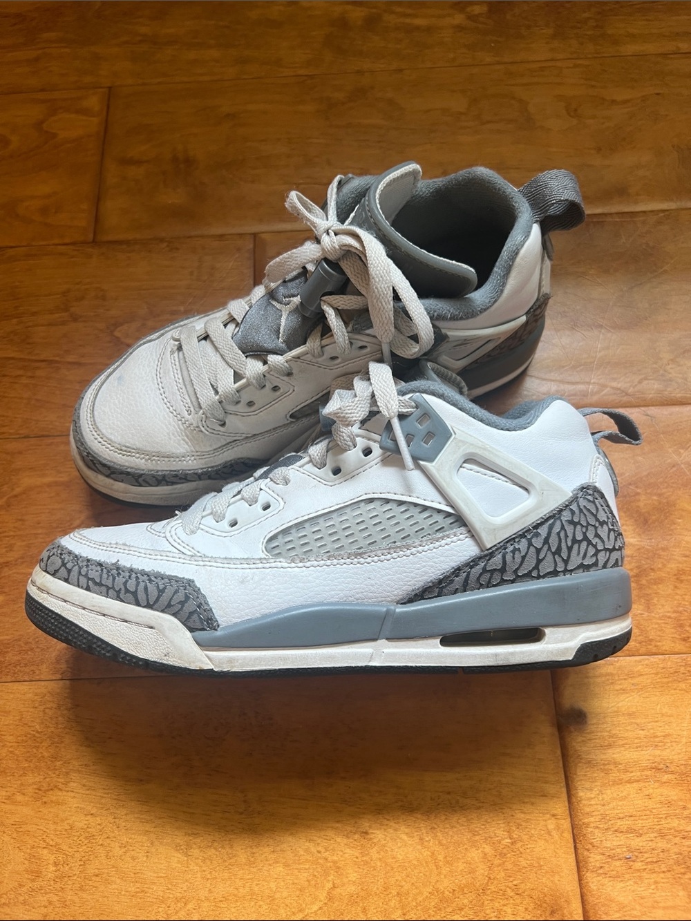 Jordan White and Gray Retro Basketball Sneakers